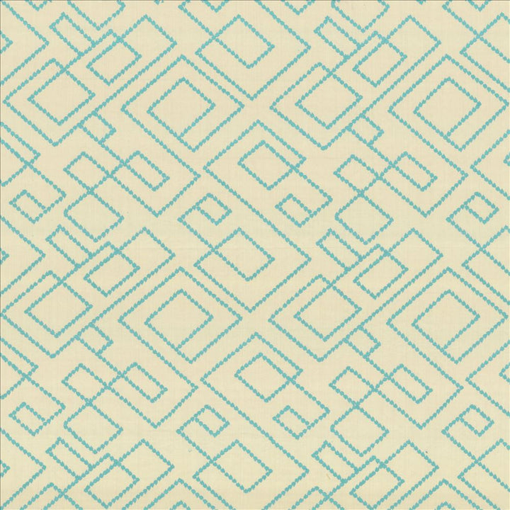 Tallmadge Fret Turquoise  by Kasmir Designer Fabric 1442 100% Cotton
Embroidery
100% Cotton
 INDIA Not Tested Horizontal: 17 inches and Vertical: 15 6/8 inches 52  - Swanky Fabrics -