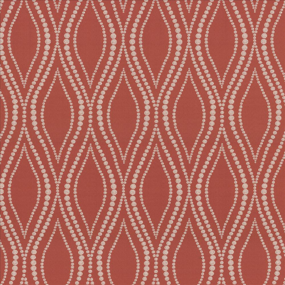 Tete-A-Tete Watermelon by Kasmir Designer Fabric 5087 79% Polyester 21% Rayon CHINA 12,000 Wyzenbeek Double Rubs Horizontal: 4 4/8 inches and Vertical: 10 4/8 inches 54 - Swanky Fabrics -