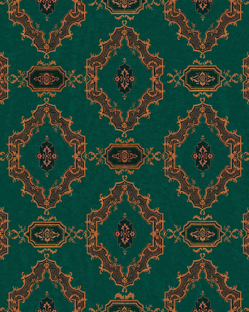Mind The Gap Wallpaper THE BAR TAPESTRY Viridian Wallpaper (WP30180) | WP30180 | ORIENT EXPRESS | 1 roll x 20.5 x 393.7 in | 0.52m / 20.5in | 10m / 393.7in | 5.20mp | 52cm / 20.5in | Copper, Green | Non-woven | Paste the wall | 1-roll in a box | Fabric Carolina | https://www.fabriccarolina.com/