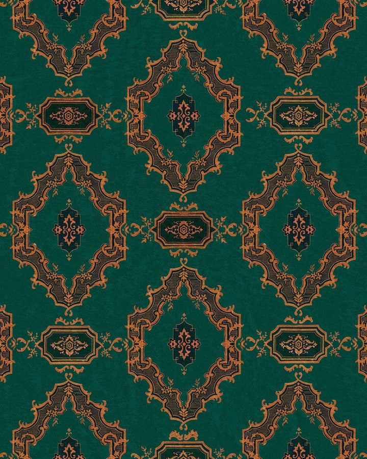 Mind The Gap Wallpaper THE BAR TAPESTRY Viridian Wallpaper (WP30180) | WP30180 | ORIENT EXPRESS | 1 roll x 20.5 x 393.7 in | 0.52m / 20.5in | 10m / 393.7in | 5.20mp | 52cm / 20.5in | Copper, Green | Non-woven | Paste the wall | 1-roll in a box | Fabric Carolina | https://www.fabriccarolina.com/