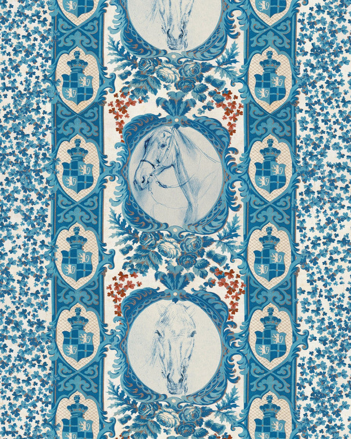 The Competition Panel Blue Wallpaper by Mind the Gap Designer Wallpaper THE WALLPAPER COMPENDIUM 2 Satin Matte Made in Europe Paste the wall 3 rolls x 20.5 x 3.25 yards - Swanky Fabrics -
