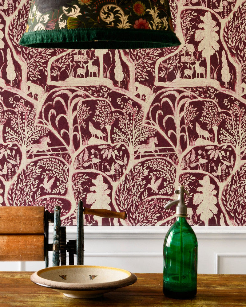 The Enchanted Woodland Wallpaper by Mind the Gap Designer Wallpaper TRANSYLVANIAN ROOTS Textured Matte Made in Europe Paste the wall 3 rolls x 20.5 x 3.25 yards - Swanky Fabrics -