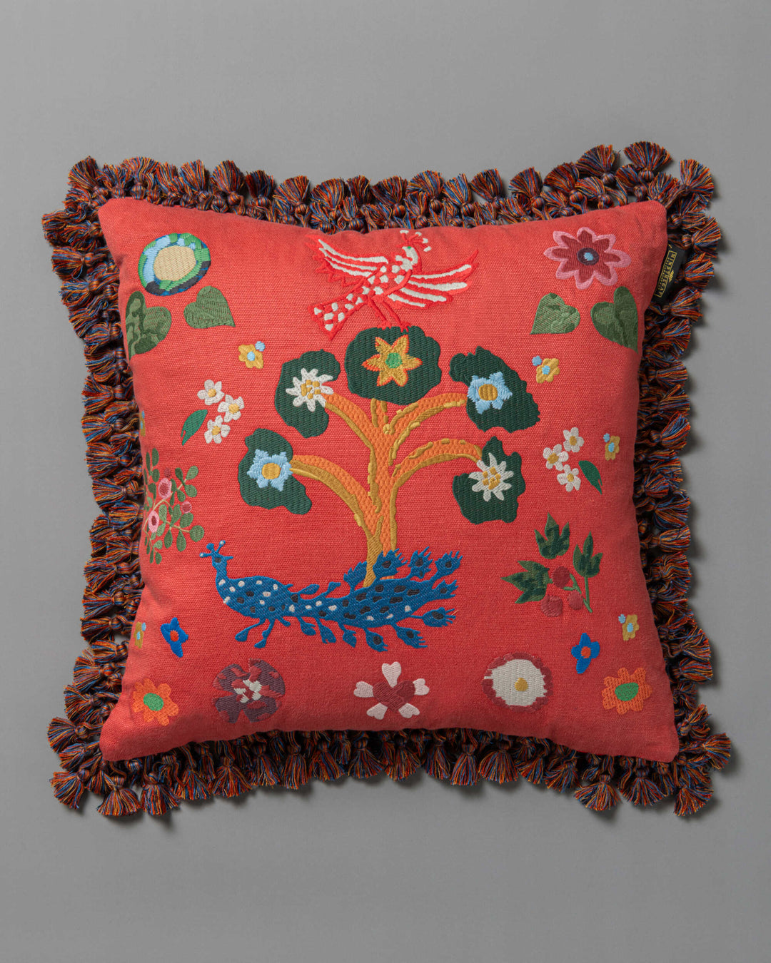 The Garden Between Us embroidered cushion pillow by Mind the Gap (LC40269), front