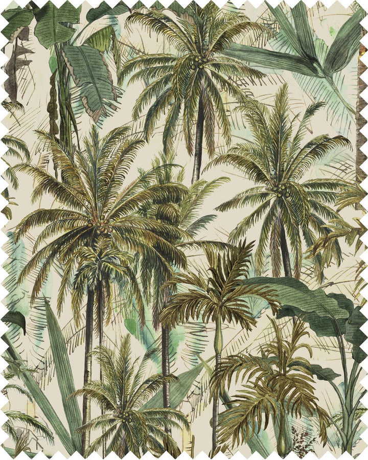 Mind The Gap Fabric THE JUNGLE Linen (FB00034) | FB00034 | THE TROPICAL COTTAGE | Brown, Green, Taupe | Fabric Carolina | https://www.fabriccarolina.com/