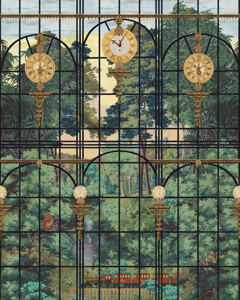 The Station View Wallpaper by Mind the Gap Designer Wallpaper ORIENT EXPRESS Non-woven Made in Europe Paste the wall 3 rolls x 20.5 x 3.25 yards - Swanky Fabrics -