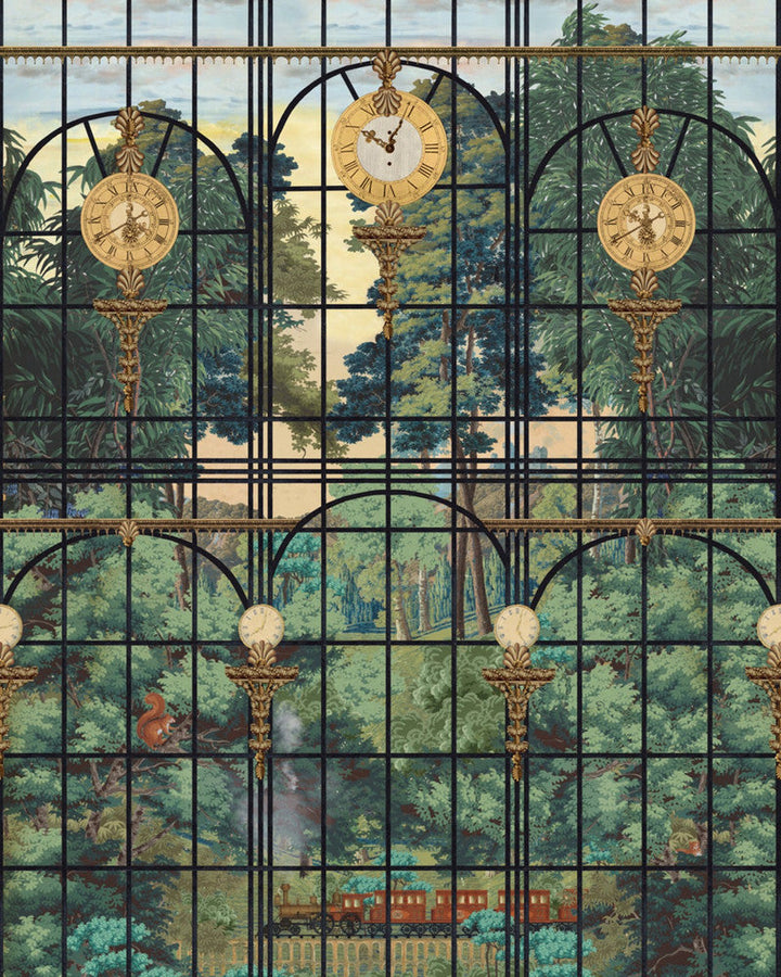 The Station View Wallpaper by Mind the Gap Designer Wallpaper ORIENT EXPRESS Non-woven Made in Europe Paste the wall 3 rolls x 20.5 x 3.25 yards - Swanky Fabrics -