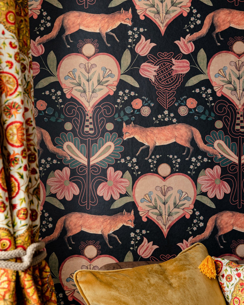 The Vixen Anthracite Wallpaper by Mind the Gap Designer Wallpaper TRANSYLVANIAN ROOTS Textured Matte Made in Europe Paste the wall 3 rolls x 20.5 x 3.25 yards - Swanky Fabrics -