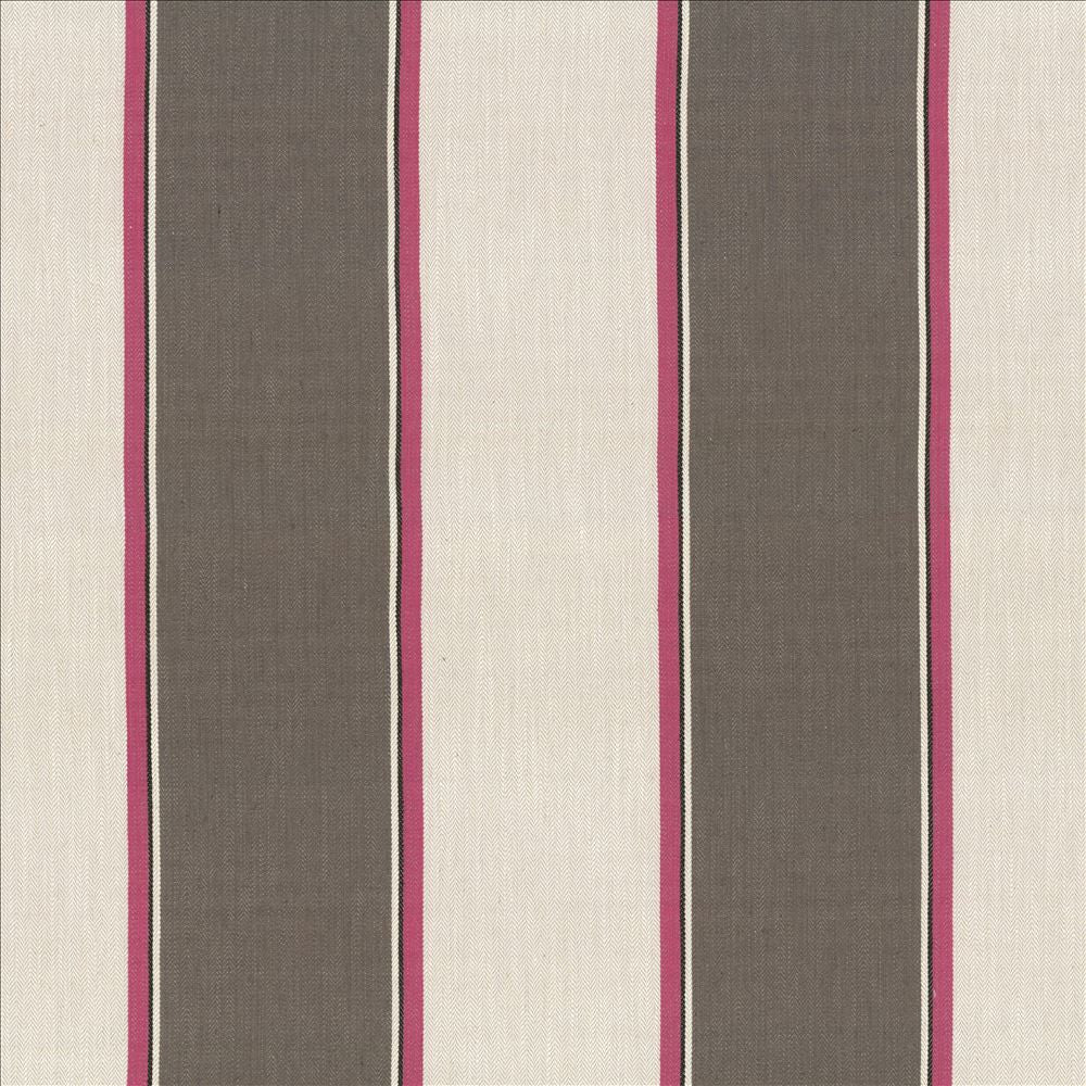 Thoreau Stripe Berry  by Kasmir Designer Fabric 1446 42% Viscose
40% Polyester
18% Linen
 CHINA 30,000 Martindale Cycles Horizontal: 14 inches and Vertical: N/A 57  - Swanky Fabrics -