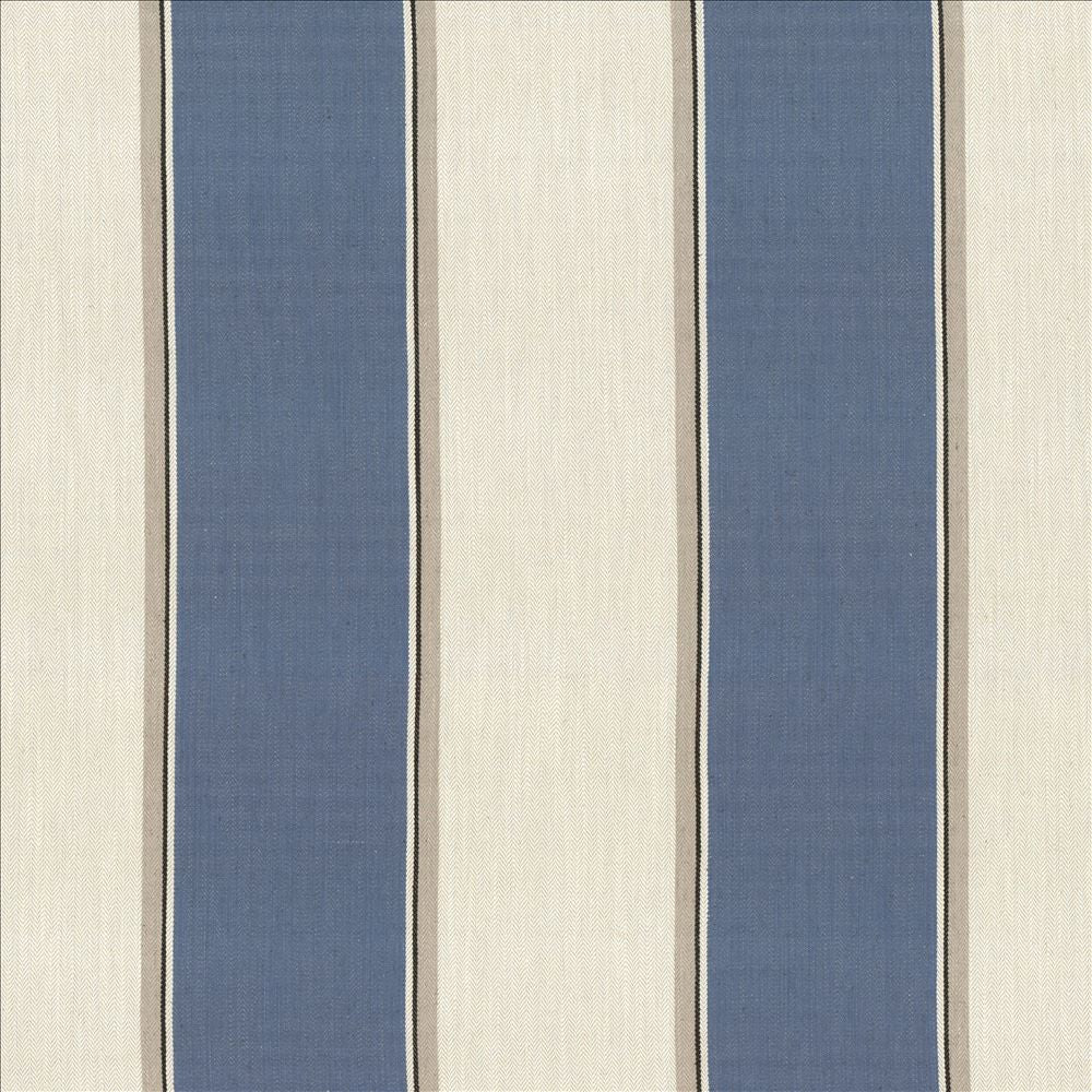 Thoreau Stripe Indigo by Kasmir Designer Fabric 1446 42% Viscose
40% Polyester
18% Linen
 CHINA 30,000 Martindale Cycles </p><p>Repeat: Horizontal: 14 inches and Vertical: N/A 57 - Swanky Fabrics -