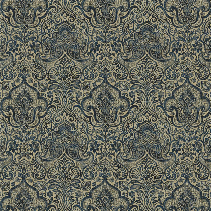 Thornwood Blue by Kasmir Designer Fabric 1458 100% Linen
 ESTONIA </p><p>Repeat: Horizontal: 19 6/8 inches and Vertical: 25 inches 58 - Swanky Fabrics -