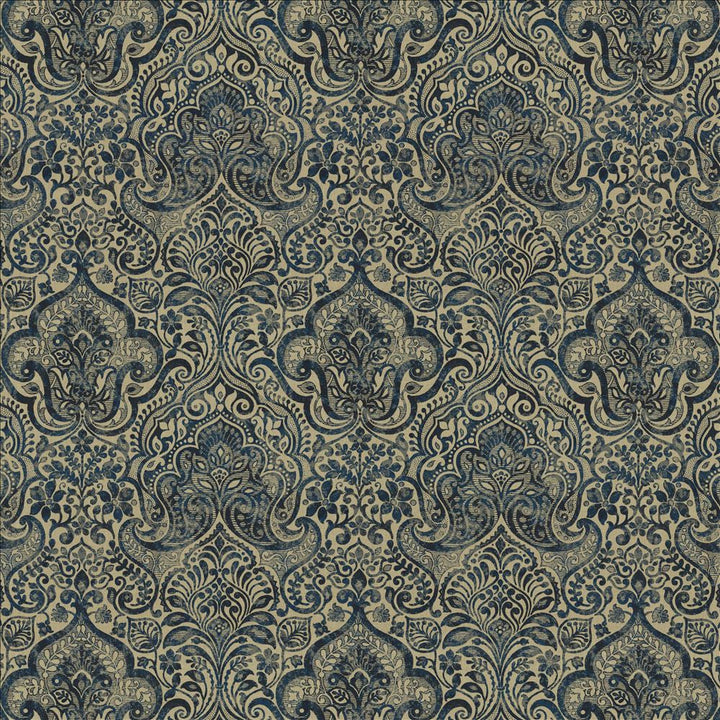 Thornwood Blue by Kasmir Designer Fabric 1458 100% Linen
 ESTONIA 14,000 Martindale Cycles </p><p>Repeat: Horizontal: 19 6/8 inches and Vertical: 25 inches 58 - Swanky Fabrics -