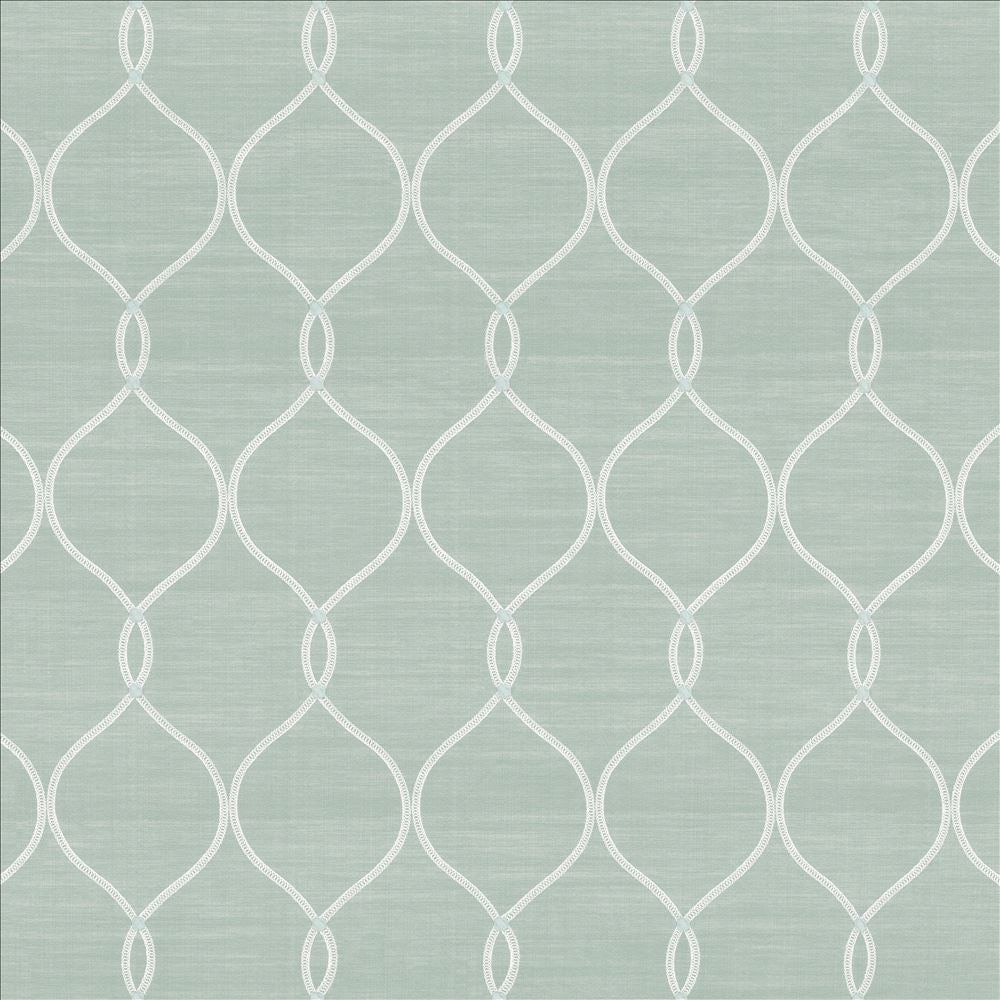 Tidepool Duckegg by Kasmir Designer Fabric 1449 67% Polyester 33% Cotton INDIA Not Tested Horizontal: 5 3/8 inches and Vertical: 9 4/8 inches 53 - Swanky Fabrics -