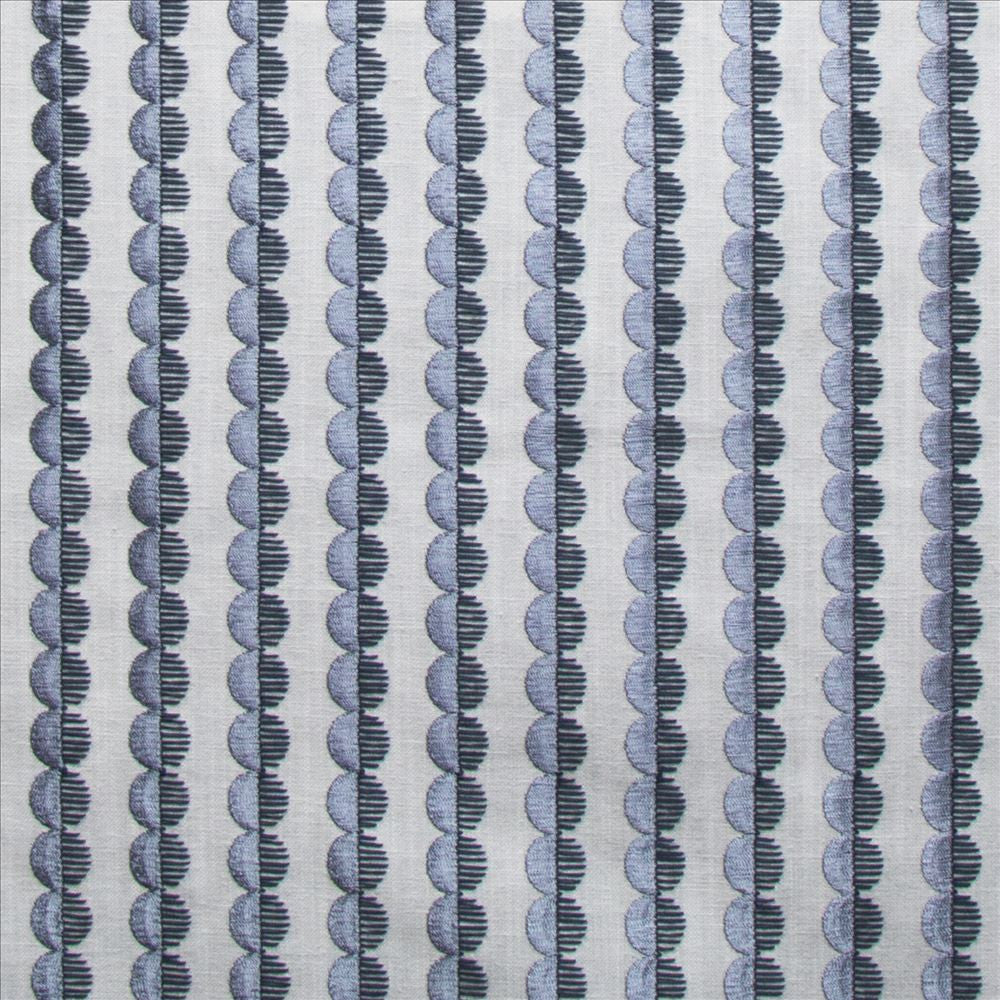 Tieling Navy  by Kasmir Designer Fabric 1477 83% Polyester 11% Cotton 6% Linen  INDIA  </p><p>Repeat: Horizontal: 1 1/8 inches and Vertical: 5/8 inches 53  - Swanky Fabrics -