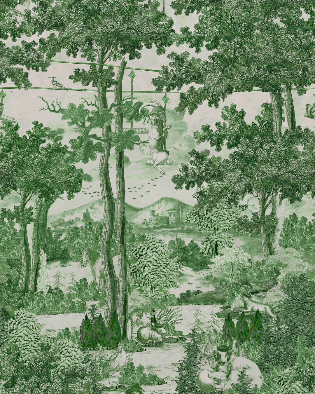 TOILE DU CARPATHIANS Evergreen Wallpaper (WP20926) by Mind The Gap | WP20926 | TRANSYLVANIAN RHAPSODY | 3 rolls x 52 x 300 cm / 20.5 x 118.1 in | 0.52m / 20.5in | 3m / 118in | 4.68sqm / 50sq ft | L300cm / L118.1in | Taupe, Green | Non-woven Textured | Paste the wall | 3 rolls in a box | Fabric Carolina | https://www.fabriccarolina.com/