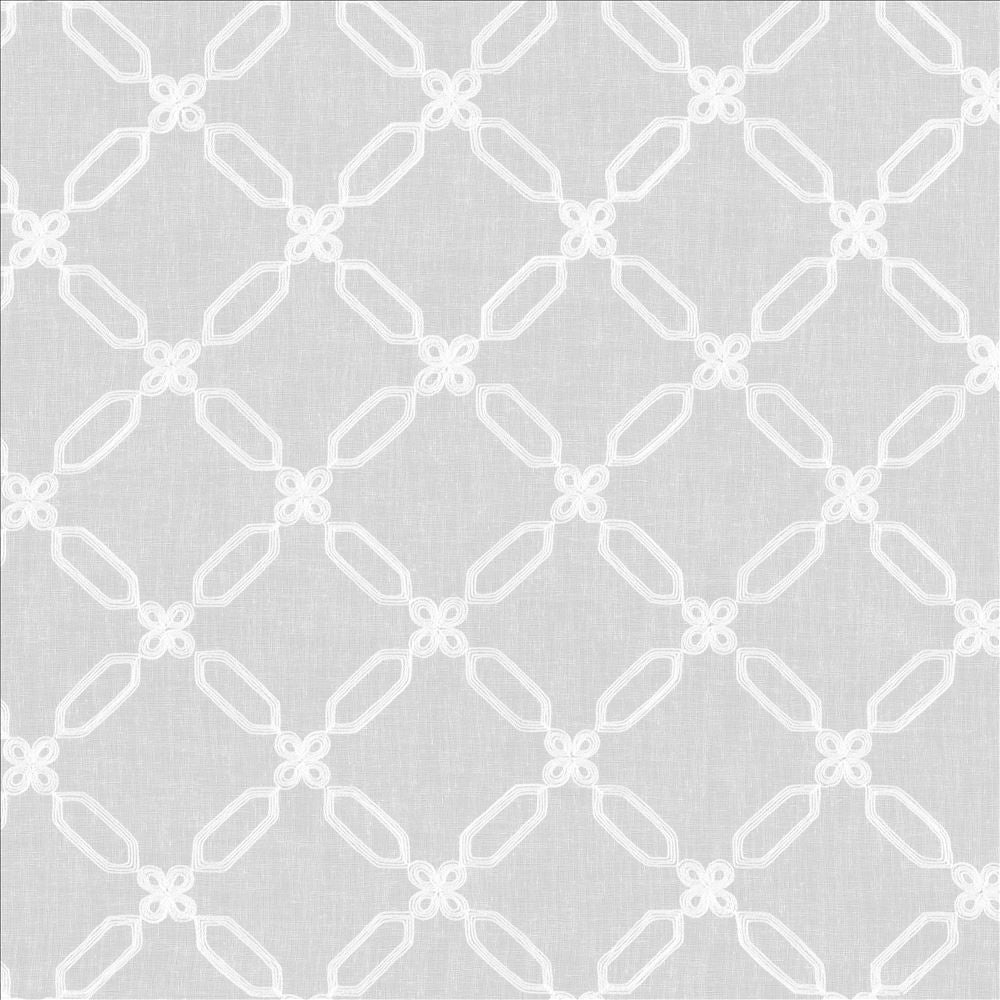 Transport White by Kasmir Designer Fabric 5108 100% Polyester CHINA Not Tested Horizontal: 6 inches and Vertical: 6 inches 57 - 58 - Swanky Fabrics -