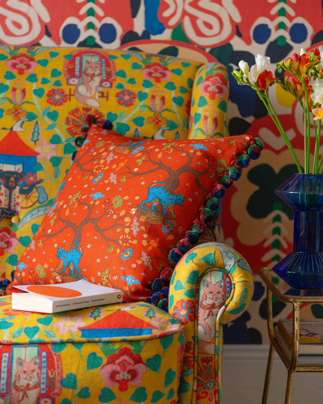 Tree Of Life Coral cushion pillow by Mind the Gap (LC40288), view 7