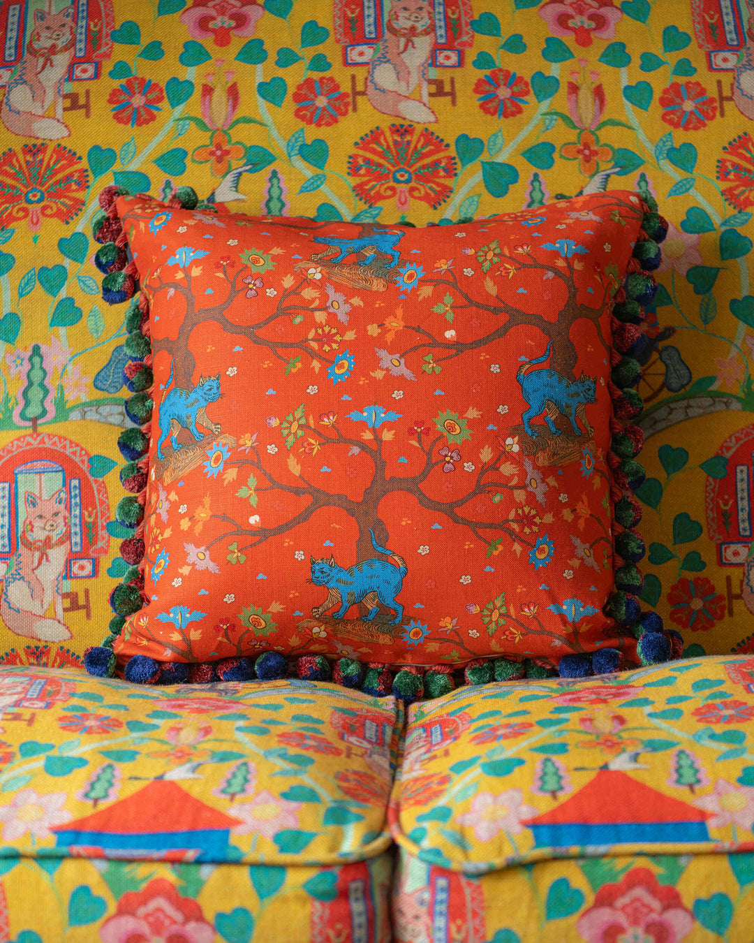 Tree Of Life Coral cushion pillow by Mind the Gap (LC40288), view 6