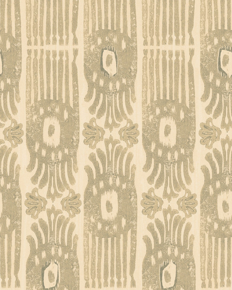 Tribal Ikat Angora Wallpaper by Mind the Gap Designer Wallpaper THE WALLPAPER COMPENDIUM 2 Satin Matte Made in Europe Paste the wall 1 roll x 20.5 x 10.9 yards - Swanky Fabrics -