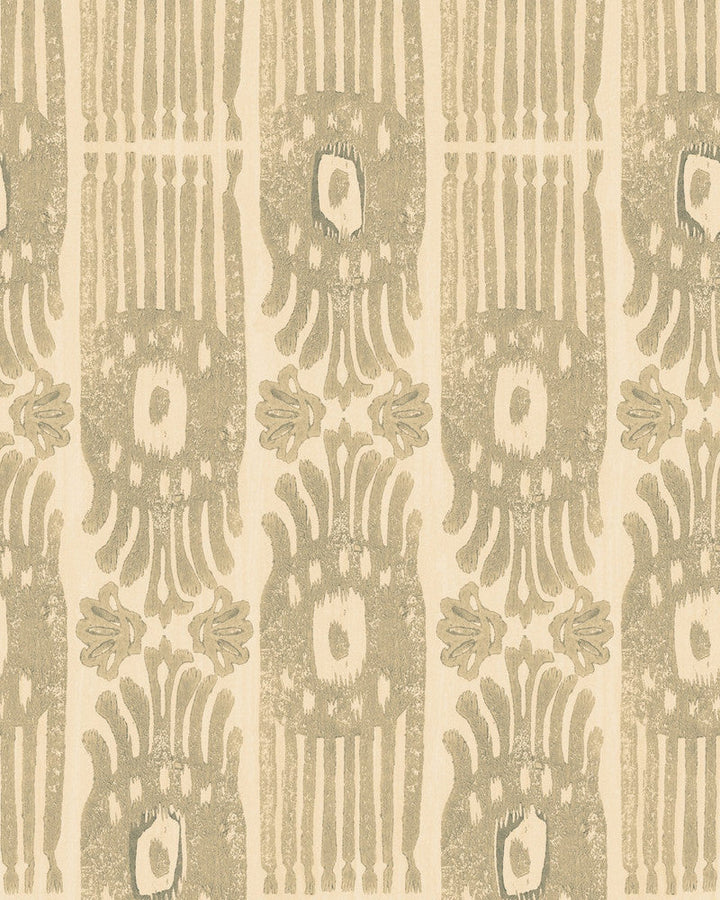 Tribal Ikat Angora Wallpaper by Mind the Gap Designer Wallpaper THE WALLPAPER COMPENDIUM 2 Satin Matte Made in Europe Paste the wall 1 roll x 20.5 x 10.9 yards - Swanky Fabrics -