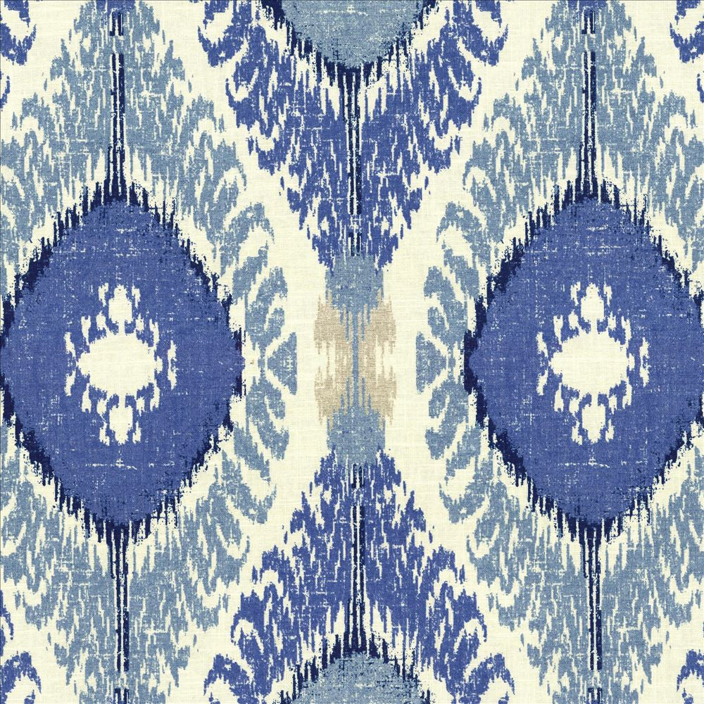 Tucumcari Baltic by Kasmir Designer Fabric 5081 55% Linen
45% Rayon
 USA </p><p>Repeat: Horizontal: 13 6/8 inches and Vertical: 27 inches 54 - Swanky Fabrics -