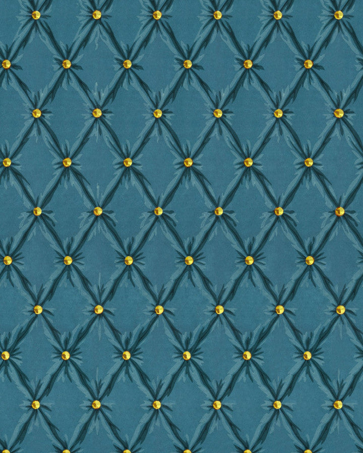 Tufted Panel Blue Moon Wallpaper by Mind the Gap Designer Wallpaper ORIENT EXPRESS Non-woven Made in Europe Paste the wall 1 roll x 20.5 x 10.9 yards - Swanky Fabrics -