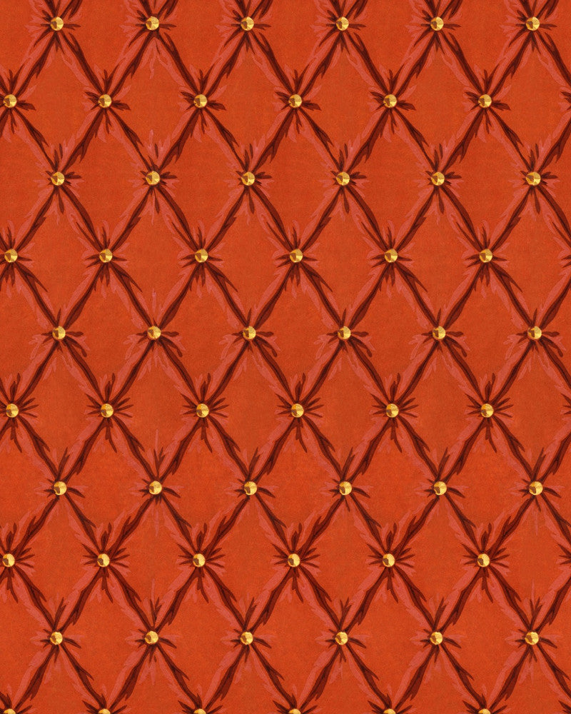 Mind The Gap Wallpaper TUFTED PANEL Mandarin Wallpaper (WP30172) | WP30172 | ORIENT EXPRESS | 1 roll x 20.5 x 393.7 in | 0.52m / 20.5in | 10m / 393.7in | 5.20mp | 70cm / 27.5in | Tangerine Red, Gold | Non-woven | Paste the wall | 1-roll in a box | Fabric Carolina | https://www.fabriccarolina.com/