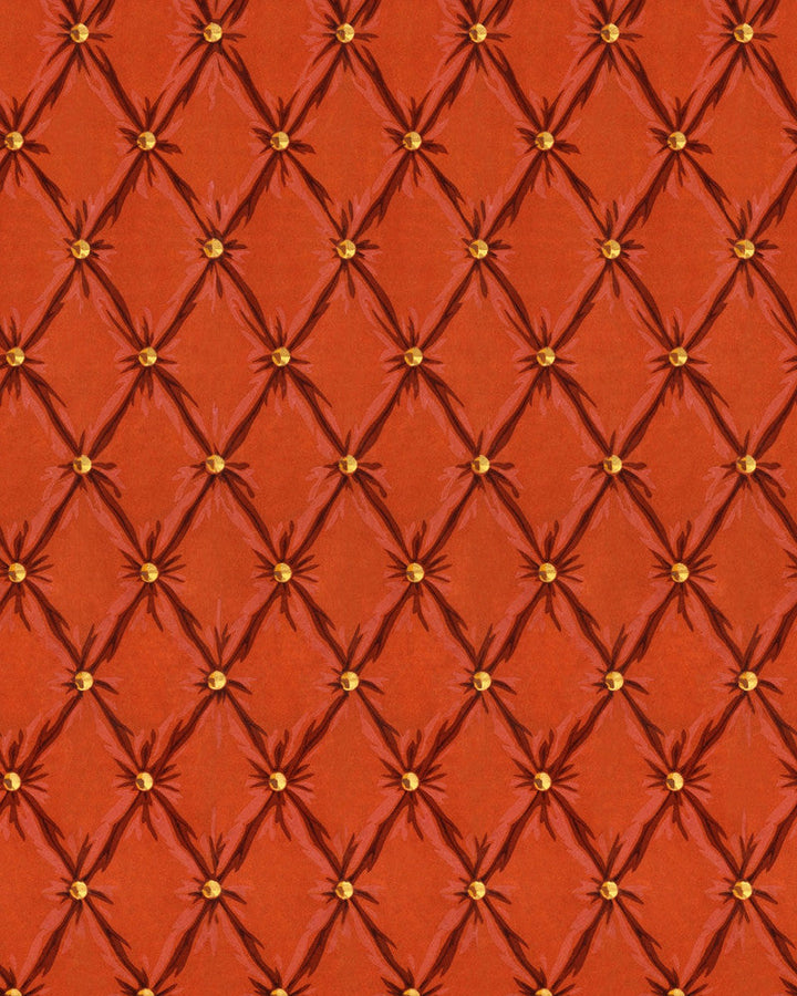 Mind The Gap Wallpaper TUFTED PANEL Mandarin Wallpaper (WP30172) | WP30172 | ORIENT EXPRESS | 1 roll x 20.5 x 393.7 in | 0.52m / 20.5in | 10m / 393.7in | 5.20mp | 70cm / 27.5in | Tangerine Red, Gold | Non-woven | Paste the wall | 1-roll in a box | Fabric Carolina | https://www.fabriccarolina.com/