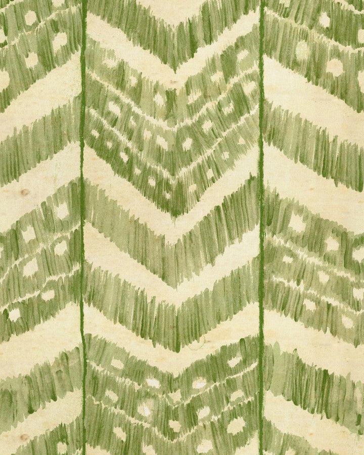 Turkish Ikat Foliage Wallpaper by Mind the Gap Designer Wallpaper SUNDANCE VILLA Satin Matte Made in Europe Paste the wall 1 roll x 20.5 x 10.9 yards - Swanky Fabrics -