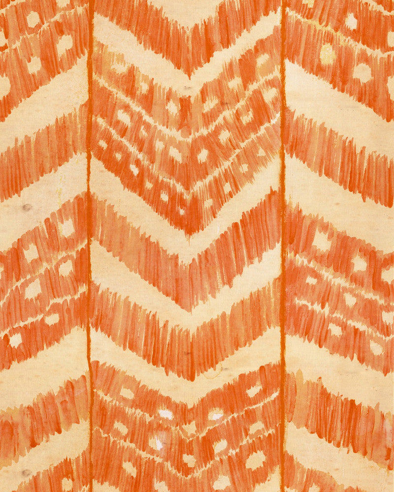 Mind The Gap Wallpaper TURKISH IKAT Tangerine Wallpaper (WP30058) | WP30058 | SUNDANCE VILLA | 1 roll x 20.5 x 393.7 in | 0.52m / 20.5in | 10m / 393.7in | 5.20mp | 70cm / 27.6in | Orange | Satin Matte | Paste the wall | 1-roll in a box | Fabric Carolina | https://www.fabriccarolina.com/
