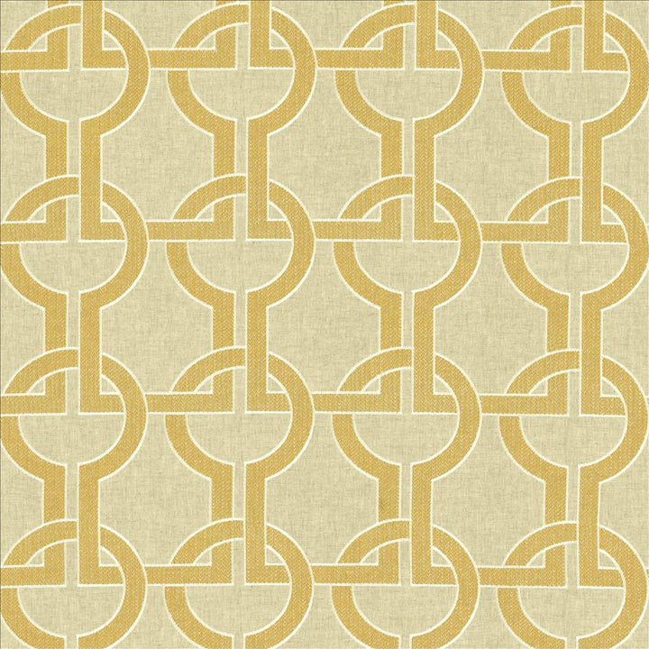 Union Station Gold by Kasmir Designer Fabric 1450 70% Polyester 30% Linen INDIA 51,000 Wyzenbeek Double Rubs Horizontal: 8 6/8 inches and Vertical: 9 1/8 inches 54 - Swanky Fabrics -