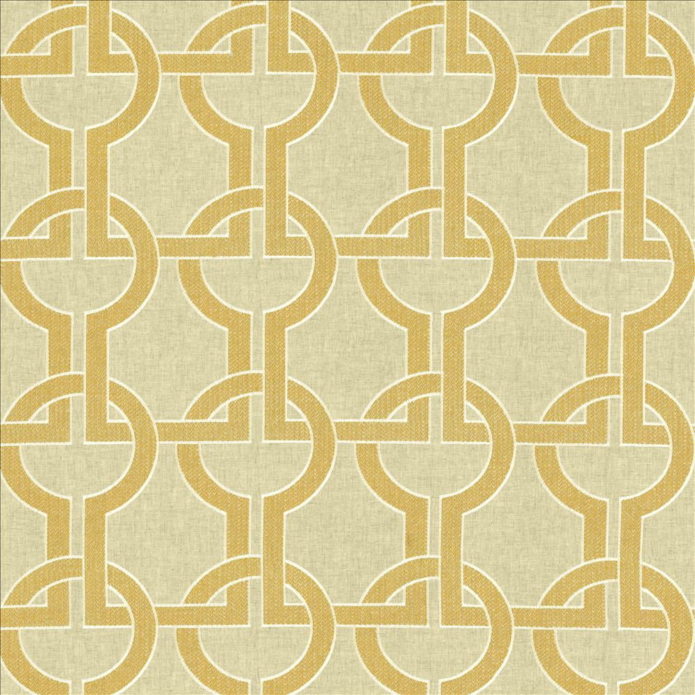 Union Station Gold by Kasmir Designer Fabric 1450 70% Polyester
30% Linen
 INDIA </p><p>Repeat: Horizontal: 8 6/8 inches and Vertical: 9 1/8 inches 54 - Swanky Fabrics -