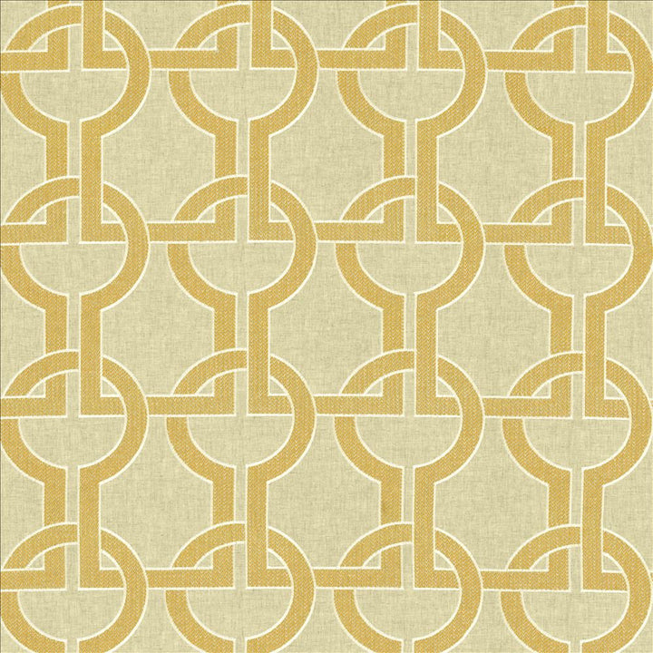 Union Station Gold by Kasmir Designer Fabric 1450 70% Polyester
30% Linen
 INDIA </p><p>Repeat: Horizontal: 8 6/8 inches and Vertical: 9 1/8 inches 54 - Swanky Fabrics -
