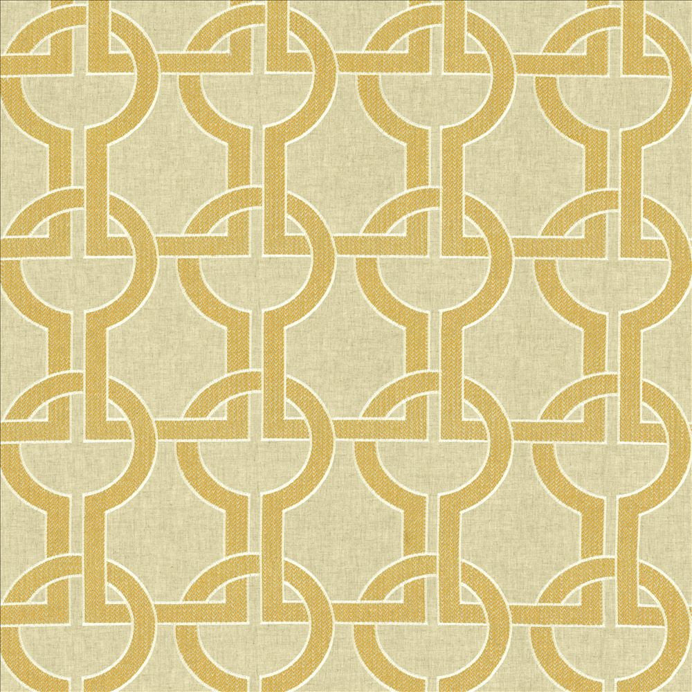 Union Station Gold by Kasmir Designer Fabric 1450 70% Polyester
30% Linen
 INDIA 51,000 Wyzenbeek Double Rubs </p><p>Repeat: Horizontal: 8 6/8 inches and Vertical: 9 1/8 inches 54 - Swanky Fabrics -