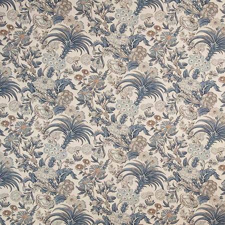 Lush Flora Wedgewood by Carole Designer Fabric