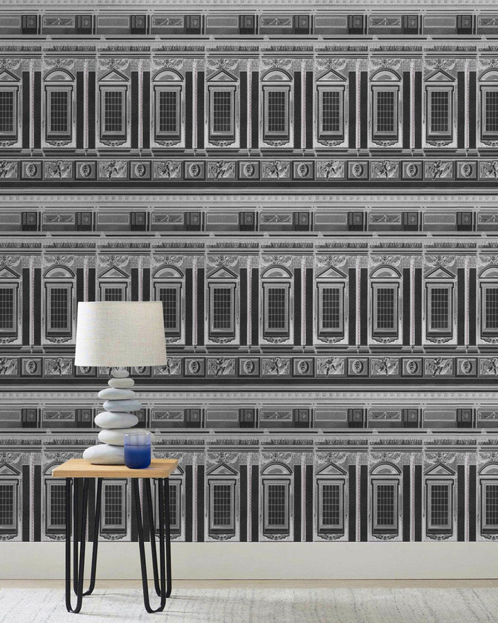 Mind The Gap Wallpaper VATICANO Anthracite (WP20224) | WP20224 | PREMIUM DESIGNER WALLPAPER COLLECTION | 3 rolls x 20.5 x 118.1 in | 0.52m / 20.5in | 3m / 118in | 4.65mp | 47cm / 18.5in | Anthracite, Grey, White | Non-woven | Paste the wall | 3-rolls in a box | Fabric Carolina | https://www.fabriccarolina.com/