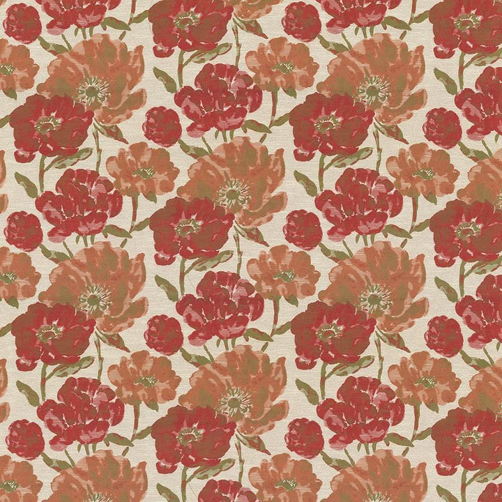 Verdier Poppy by Kasmir Designer Fabric 1434 87% Polyester
13% Rayon
 CHINA 60,000 Wyzenbeek Double Rubs </p><p>Repeat: Horizontal: 30 inches and Vertical: 23 inches 60 - Swanky Fabrics -