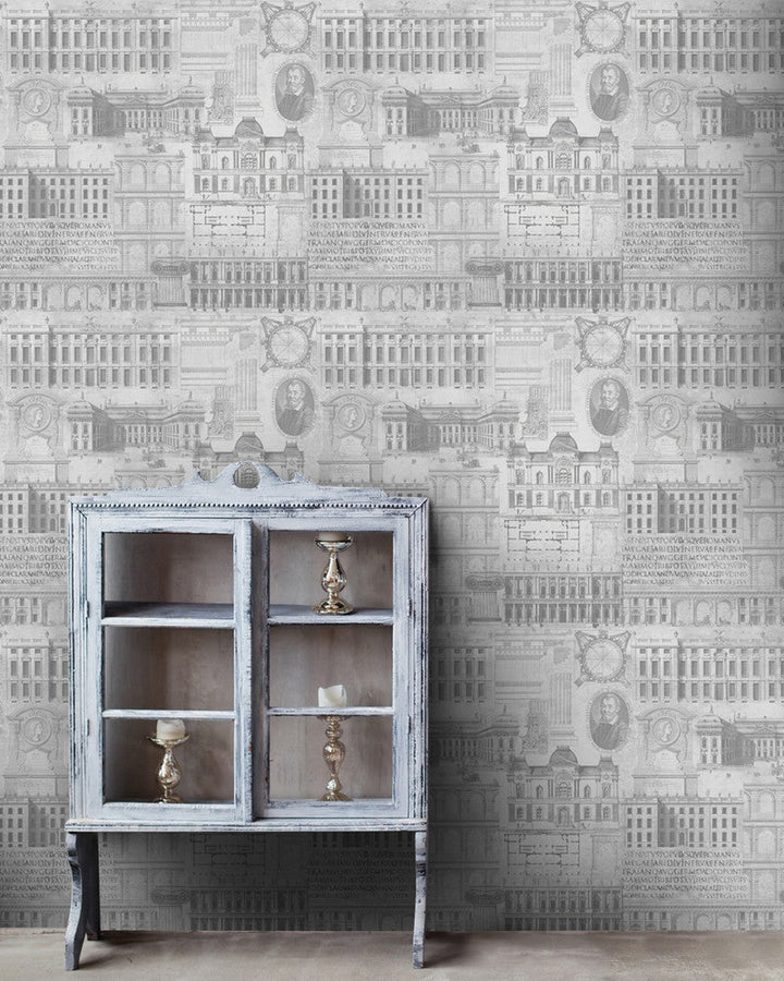 Vitruvius Neutral Premium Wallpaper by Mind the Gap Designer Wallpaper WALLPAPER DESIGNER COLLECTION Non-woven Made in Europe Paste the wall 3 rolls x 20.5 x 3.25 yards - Swanky Fabrics -