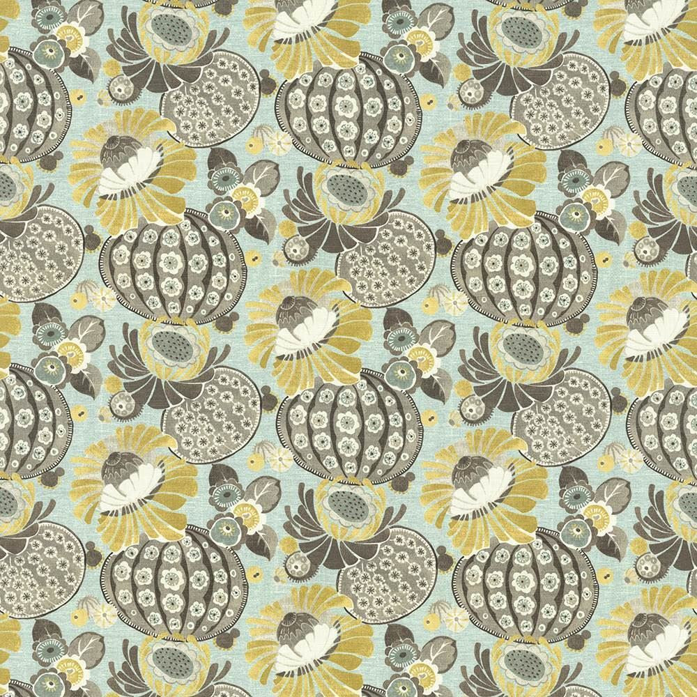 Vivolo Floral Flint by Kasmir Designer Fabric 5065 100% Cotton USA 15,000 Wyzenbeek Double Rubs Horizontal: 27 inches and Vertical: 25 2/8 inches 54 - Swanky Fabrics -