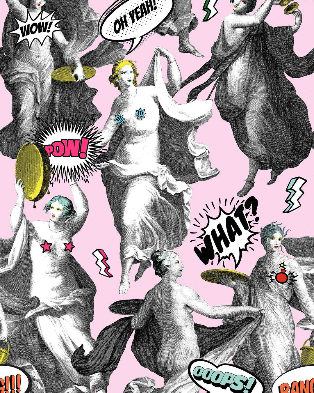Watch Out! Pink wallpaper by Mind the Gap (WP20385), swatch