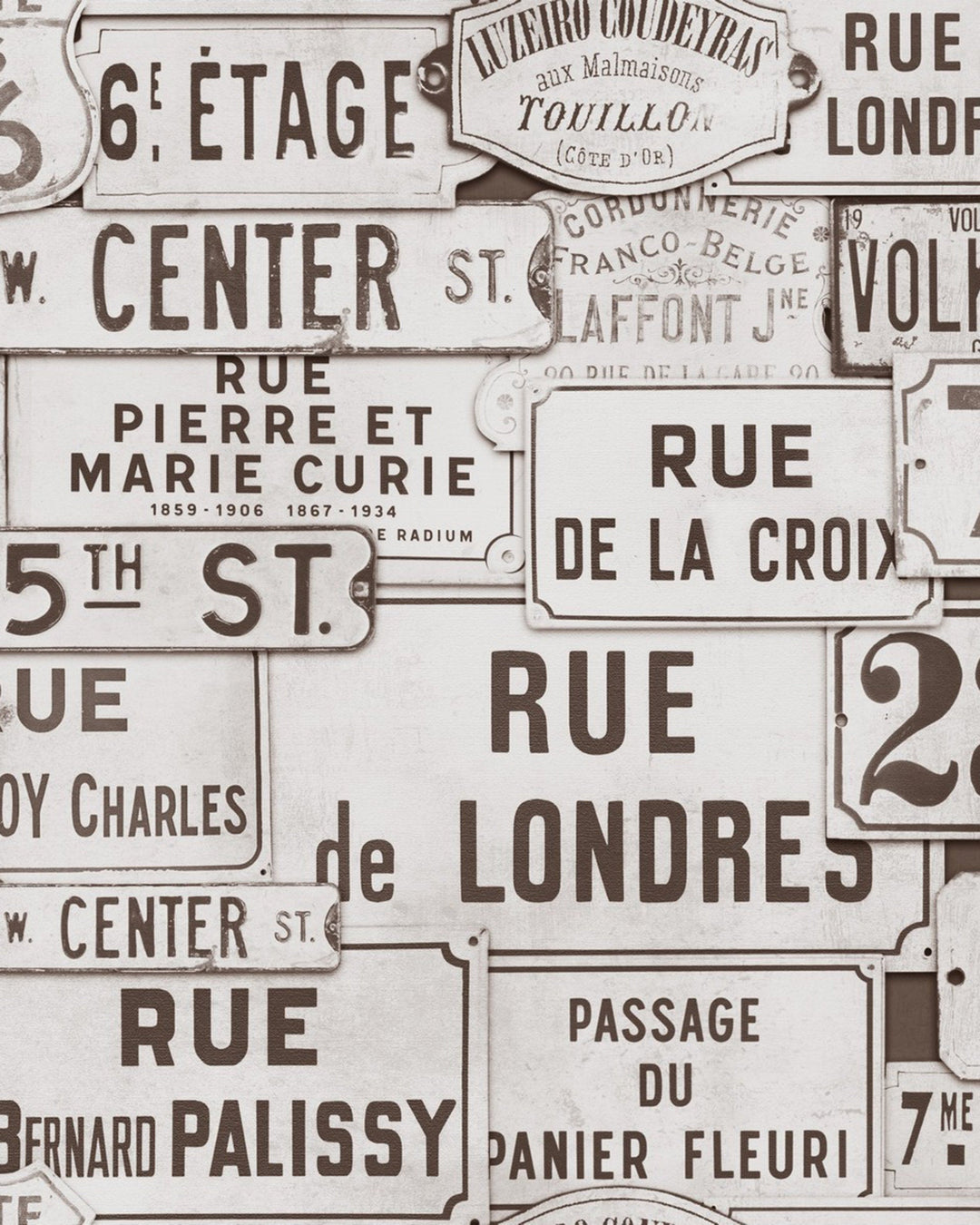 Street Signs Brown Premium wallpaper by Mind the Gap (WP20034), swatch