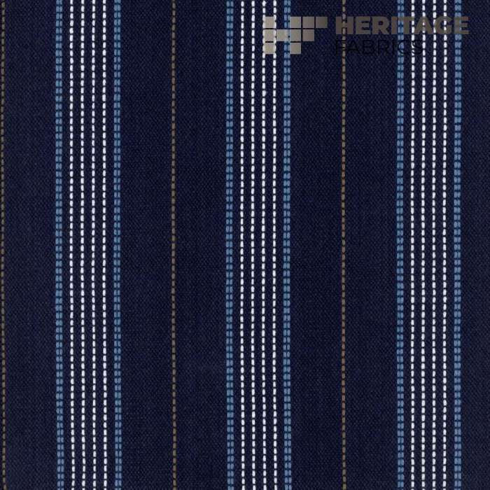 Warren Cobalt by Heritage Designer Fabric - 100% Cotton India 9,000 Horizontal: 3" and Vertical: N/A 54" - Swanky Fabrics -