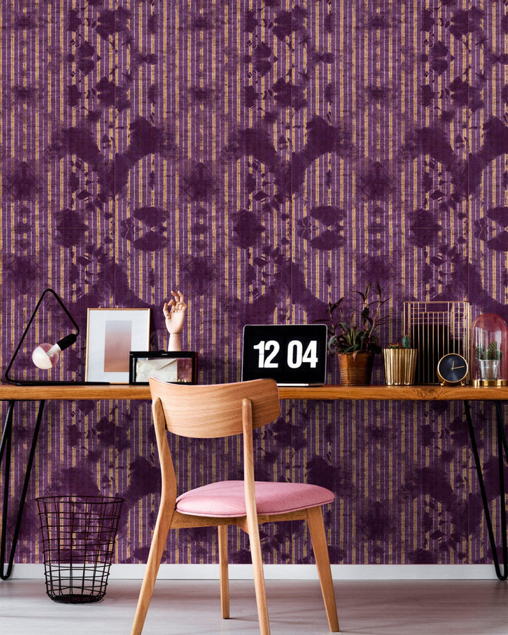 Mind The Gap Wallpaper WASHED SHIBORI Burgund Wallpaper (WP20395) | WP20395 | THE WALLPAPER COLLECTABLES | 3 rolls x 20.5 x 118.1 in | 0.52m / 20.5in | 3m / 118in | 4.65mp | 100cm / 39.3in | Burgundy, Gold | Textured Matte | Paste the wall | 3-rolls in a box | Fabric Carolina | https://www.fabriccarolina.com/