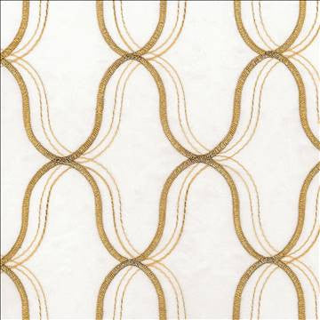 Wavefront Gold by Kasmir Designer Fabric 5077 100% Polyester Embroidery Contents 100% Polyester TURKEY Not Tested H: 4 3/8 inches, V: 6 3/8 inches 58 - 59 - Swanky Fabrics - Kasmir