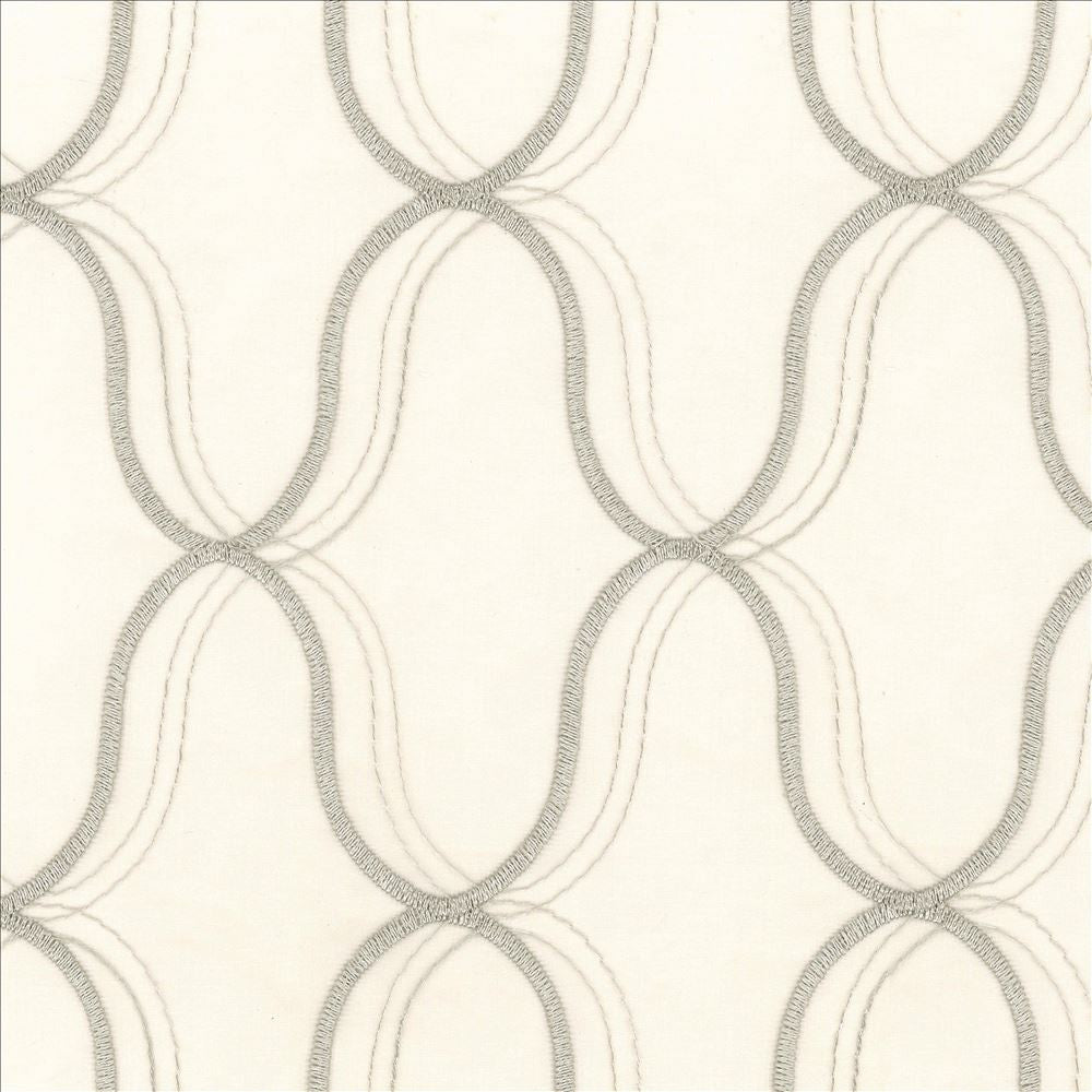 Wavefront Platinum by Kasmir Designer Fabric See sample 100% Polyester
Embroidery
100% Polyester
 TURKEY Not Tested </p><p>Repeat: Horizontal: 4 3/8 inches and Vertical: 6 3/8 inches 58 - Swanky Fabrics -