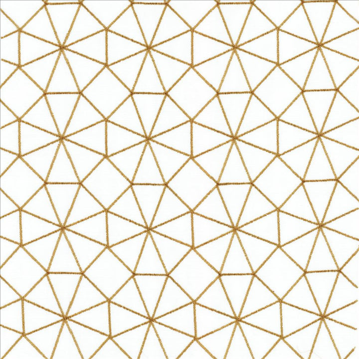 Webwork Gold by Kasmir Designer Fabric 5108 100% Polyester TURKEY Not Tested Horizontal: 4 2/8 inches and Vertical: 4 2/8 inches 60 - 62 - Swanky Fabrics -