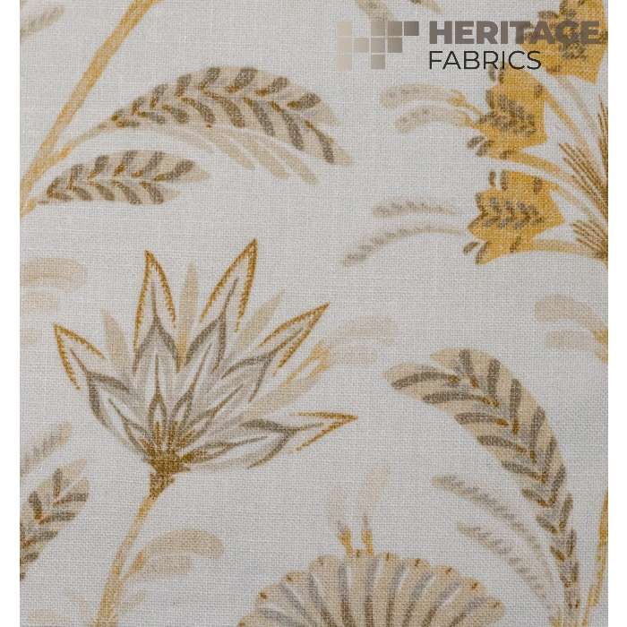 West Indies Maize by Heritage Fabric - 72% Polyester 28% Cotton India 51,000 Horizontal: 18" and Vertical: 18" 54" - Fabric Carolina -