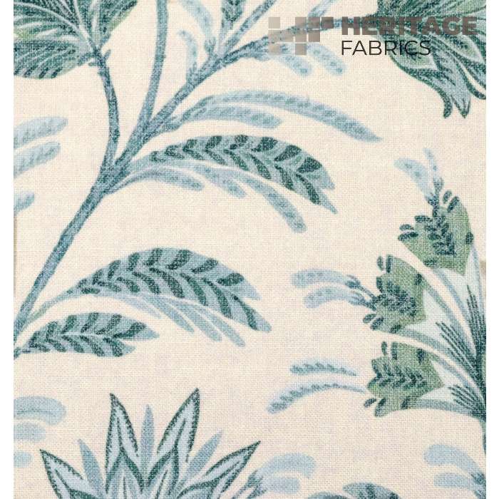 West Indies Thyme by Heritage Fabric - 72% Polyester 28% Cotton India 51,000 Horizontal: 18" and Vertical: 18" 54" - Fabric Carolina -