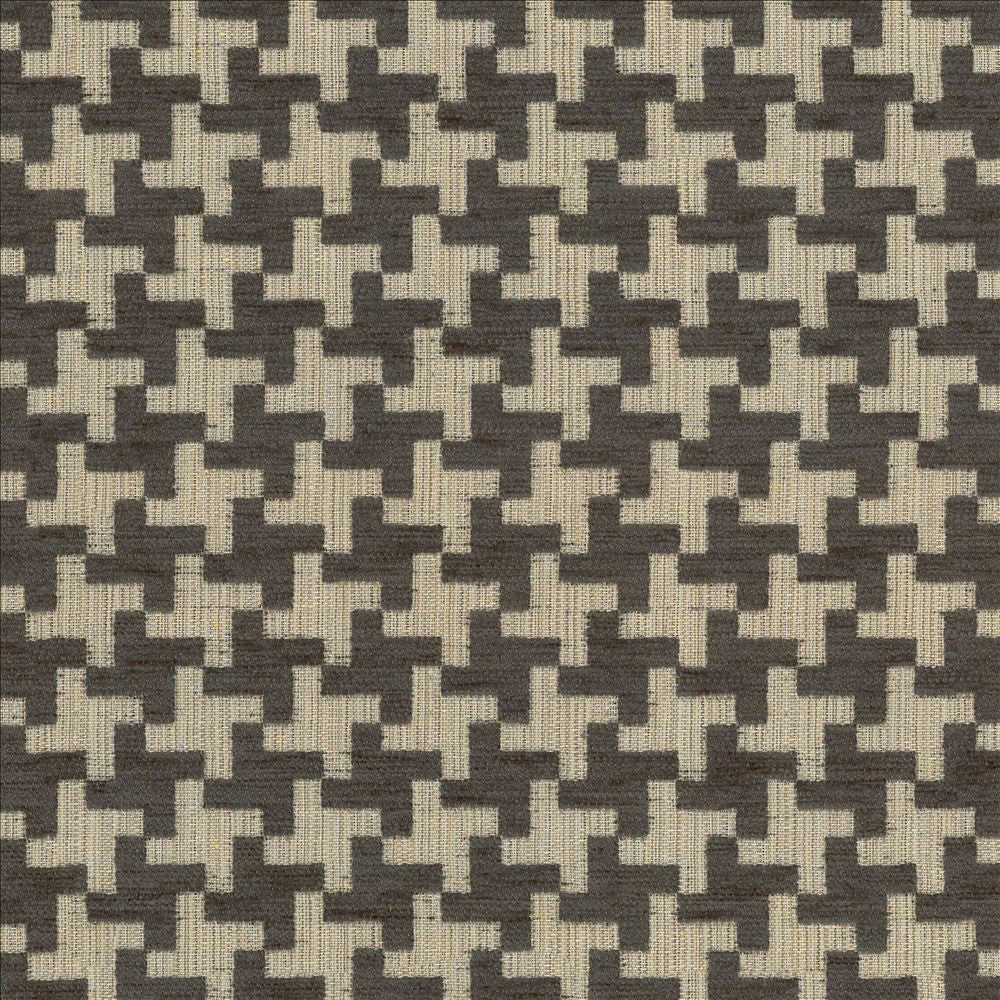 Windmill Charcoal by Kasmir Designer Fabric See sample 42% Acrylic
33% Polyester
25% Cotton
 TURKEY 31,000 Martindale Cycles </p><p>Repeat: Horizontal: 1 3/8 inches and Vertical: 1 3/8 inches 54 - Swanky Fabrics -