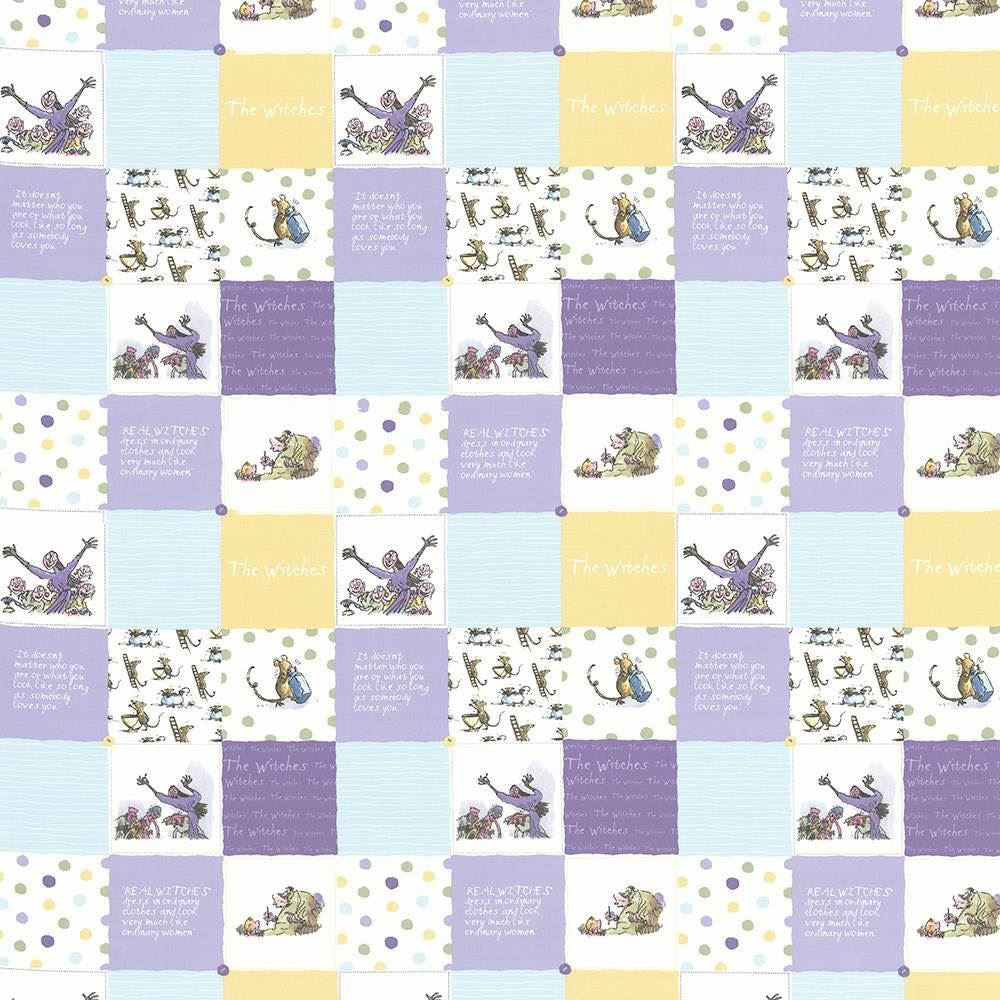 Witches Patchwor Bewitched by Kasmir Designer Fabric 1445 100% Cotton TURKEY Not Tested Horizontal: 18 1/8 inches and Vertical: 25 2/8 inches 55 - Swanky Fabrics -