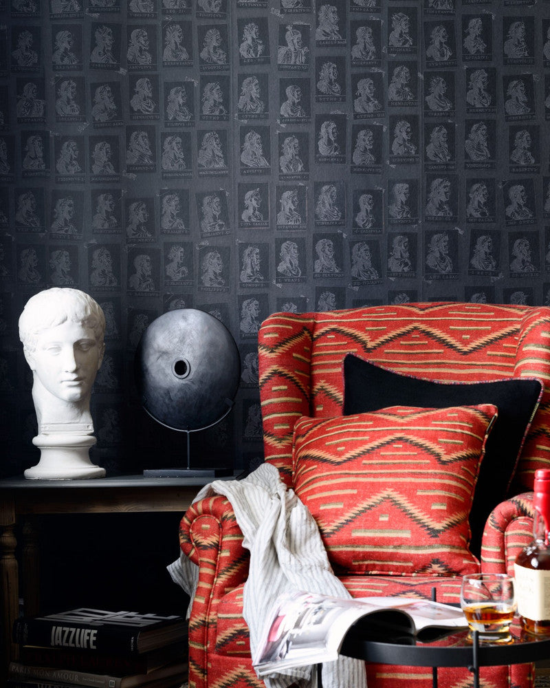Emperors Anthracite Wallpaper by Mind the Gap Designer Wallpaper THE WALLPAPER COMPENDIUM 1 Textured Matte Made in Europe Paste the wall 3 rolls x 20.5 x 3.25 yards - Swanky Fabrics -
